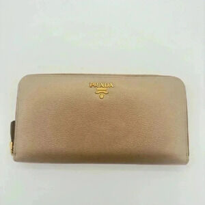 PRADA Zippy Wallet with Pink Interior